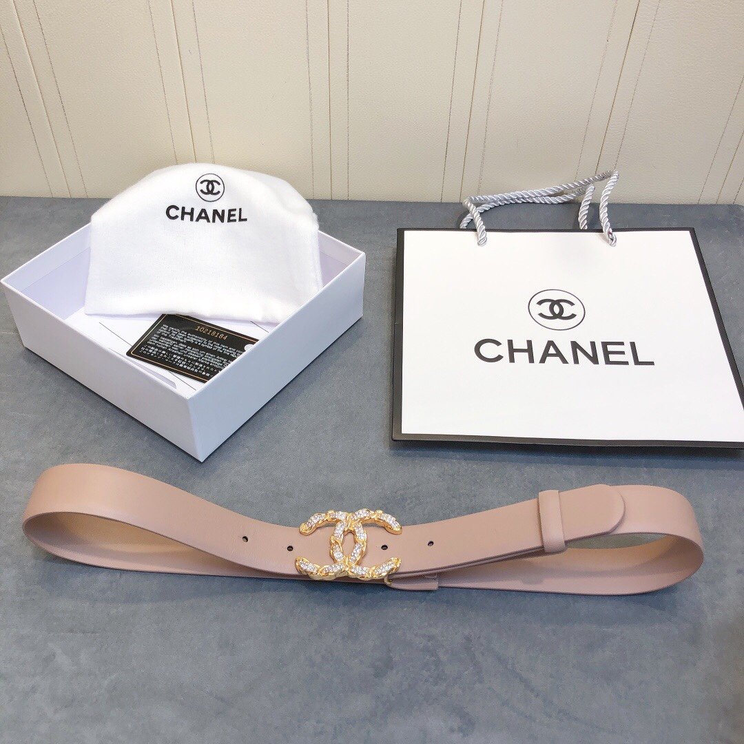 Chanel Belt With Double C Buckle Beige Women Belt 30MM