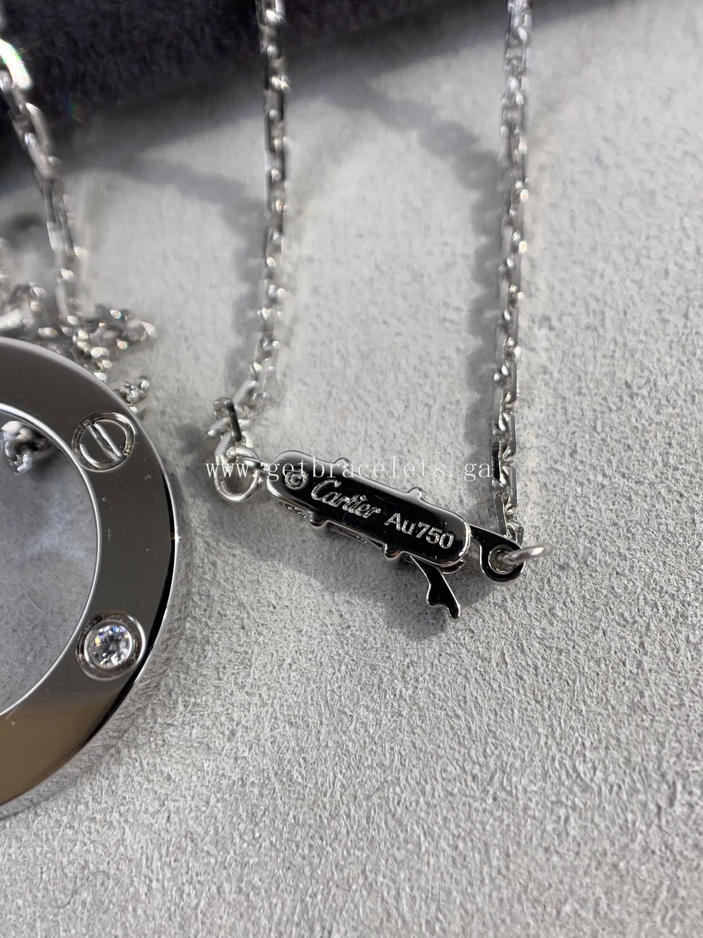 Cartier Love Necklace White Gold With 3 Diamonds