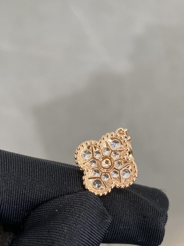 Van Cleef Bracelet Dupe, Diamonds Clover Bracelet, Gold & Rose Gold