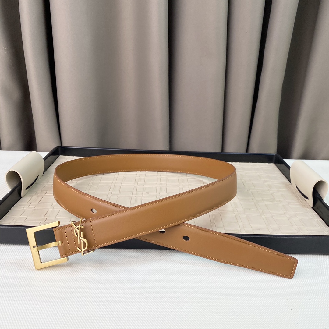 YSL Saint Laurent Leather Belts 1:1 Mirror Version