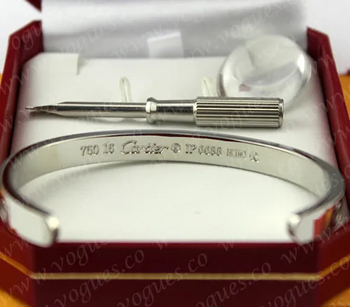 Cartier Semi-Open Love Bracelet White Gold 4 Diamonds