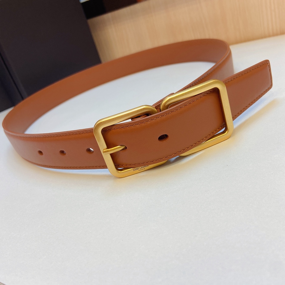 YSL Saint Laurent Leather Belts 1:1 Mirror Version