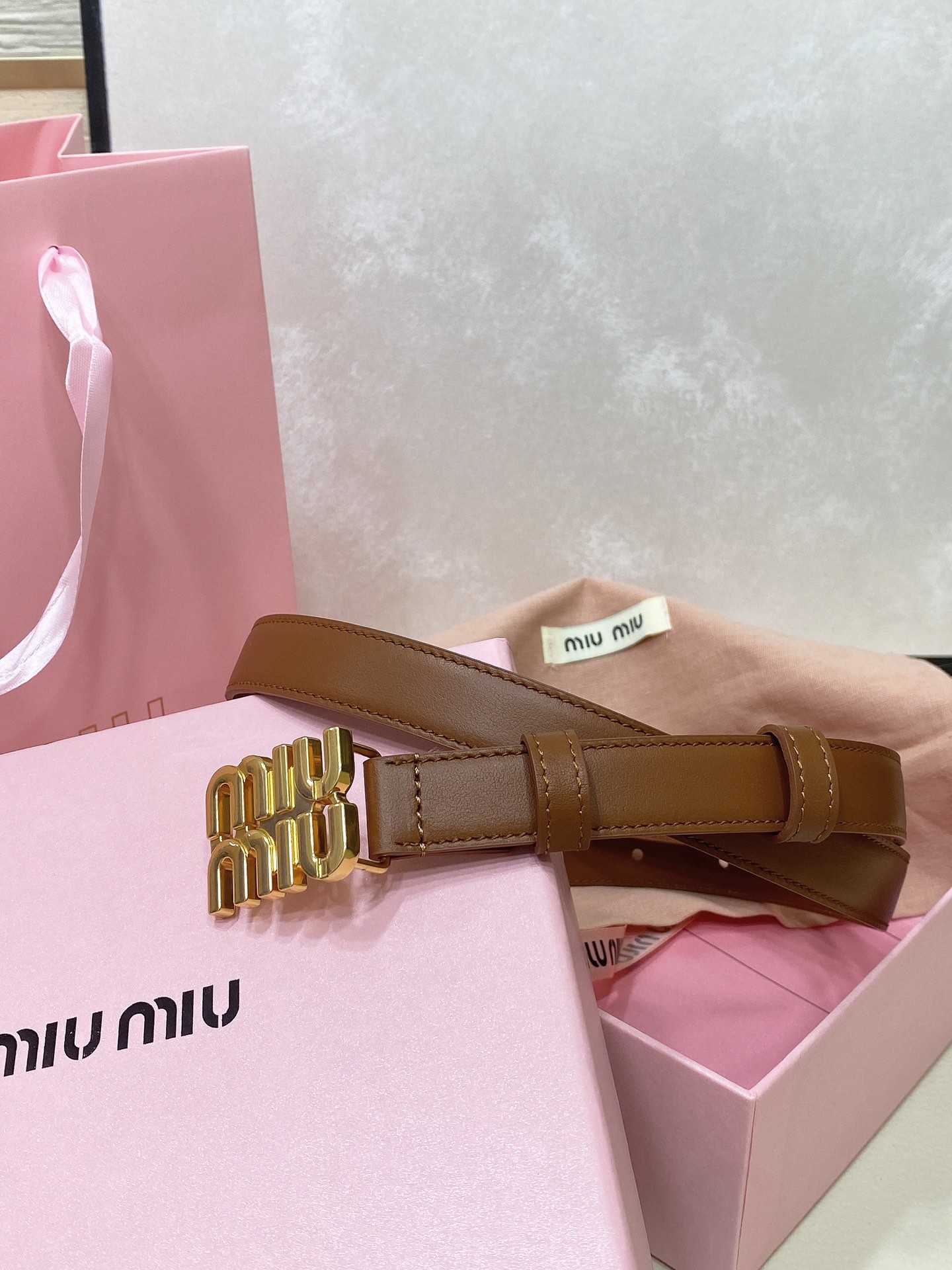 MiuMiu Leather Belts 1:1 Mirror Version