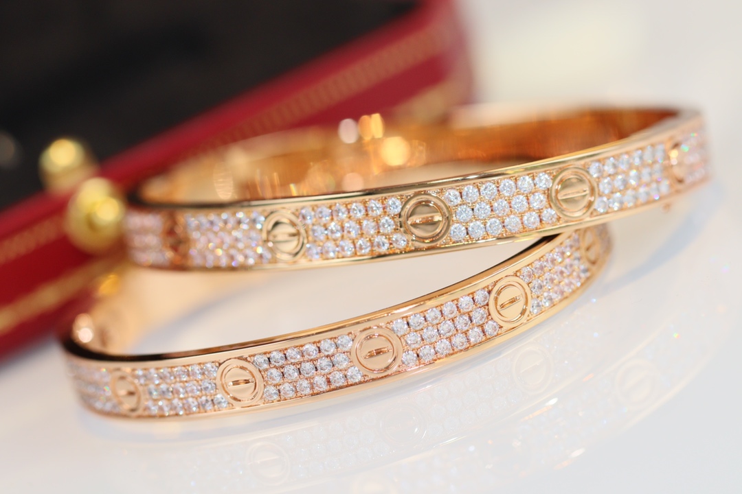 Cartier Love Bracelet Full Diamond Bracelet Rose Gold