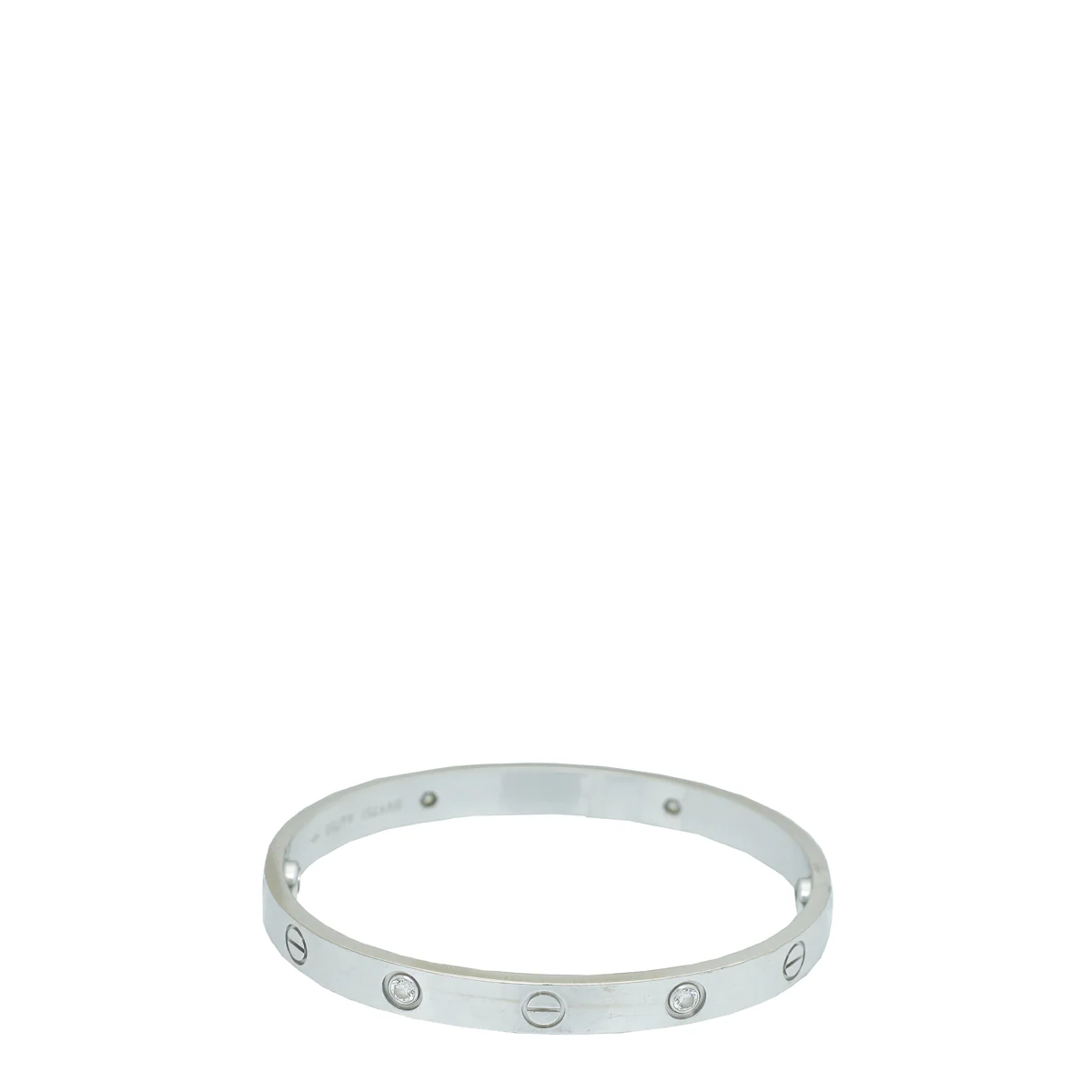 Cartier 18K White Gold 4 Diamond Love Bracelet 17