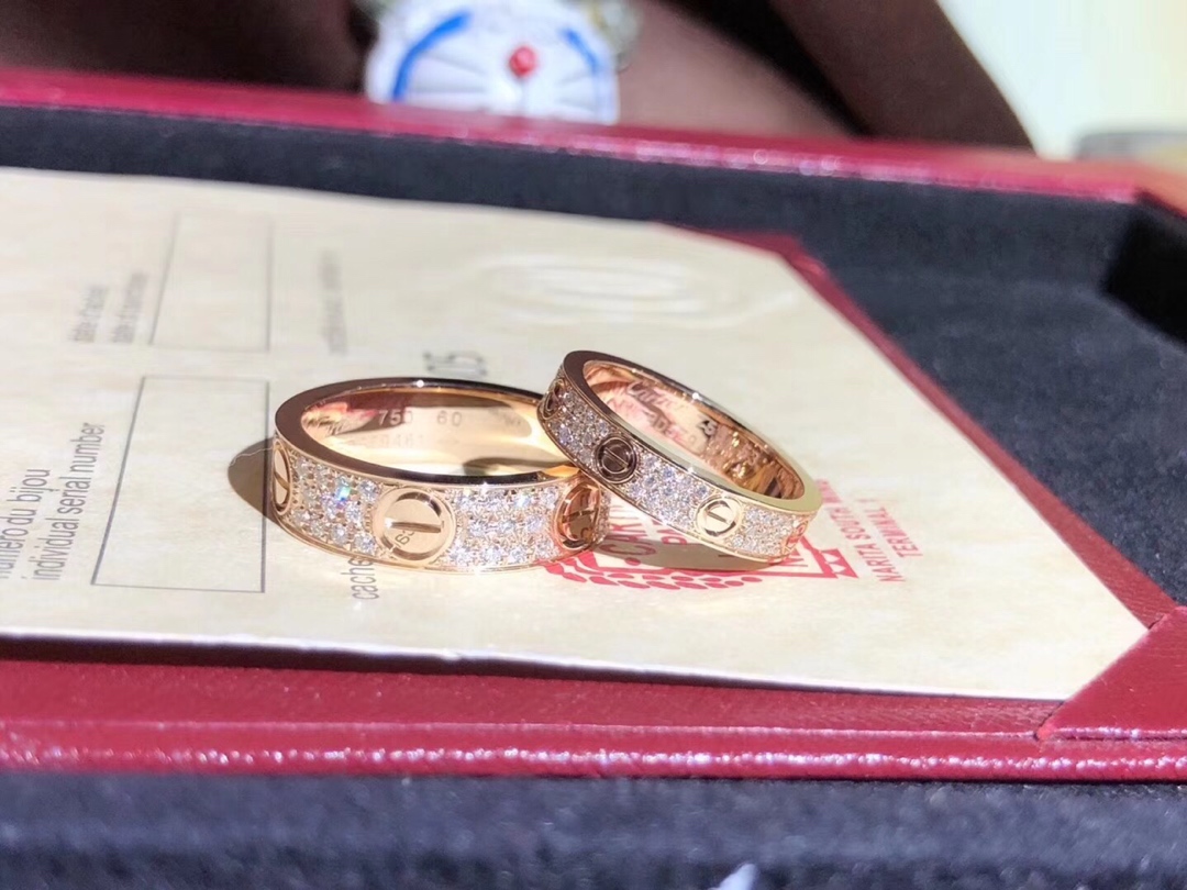 Cartier LOVE RING Dupe, Diamante, Two widths available
