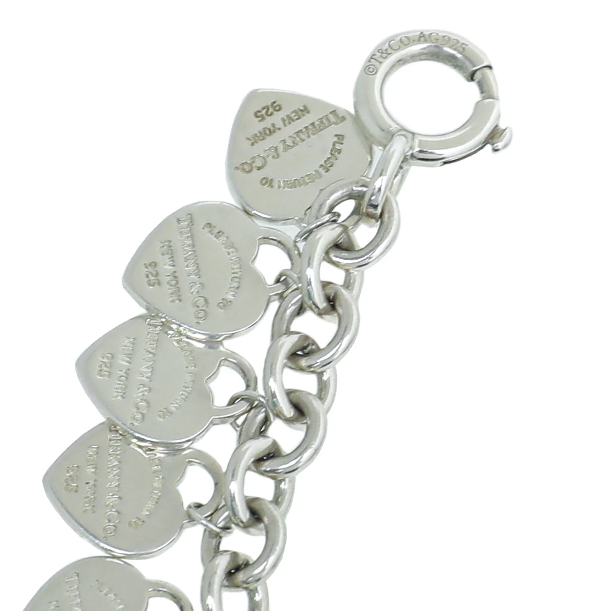 Tiffany & Co Sterling Silver Multi-Heart Tag Bracelet