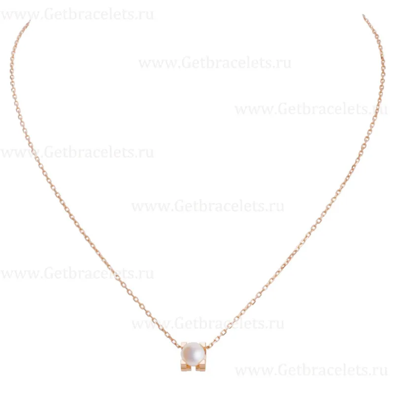 Replica C DE Cartier Necklace Rose Gold with Pearl B7059000