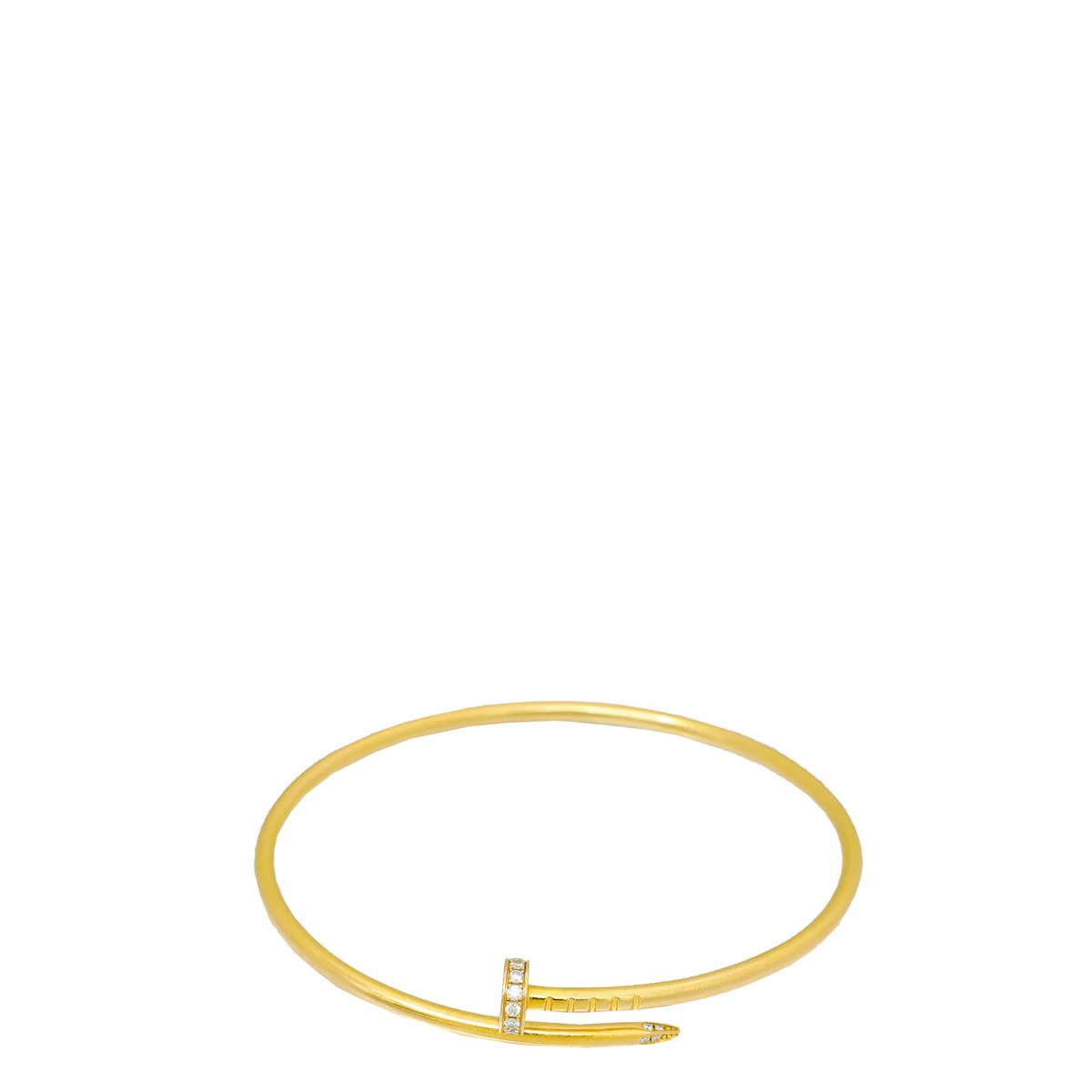 Cartier 18K Yellow Gold Diamond Juste Un Clou Small Model Bracelet 17