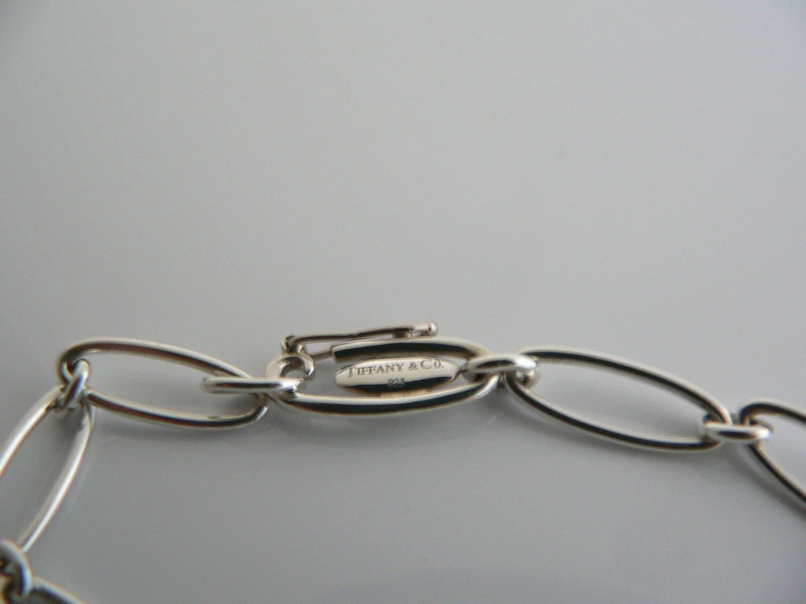 Tiffany & Co Silver Peretti Starfish Link Bracelet Bangle Oval Chain Gift Pouch