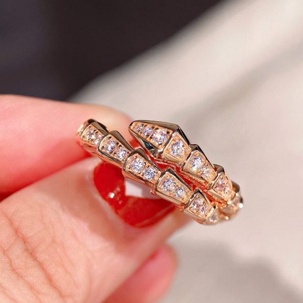 Bvlgari SERPENTI RING Dupe, Rose Gold& White Gold