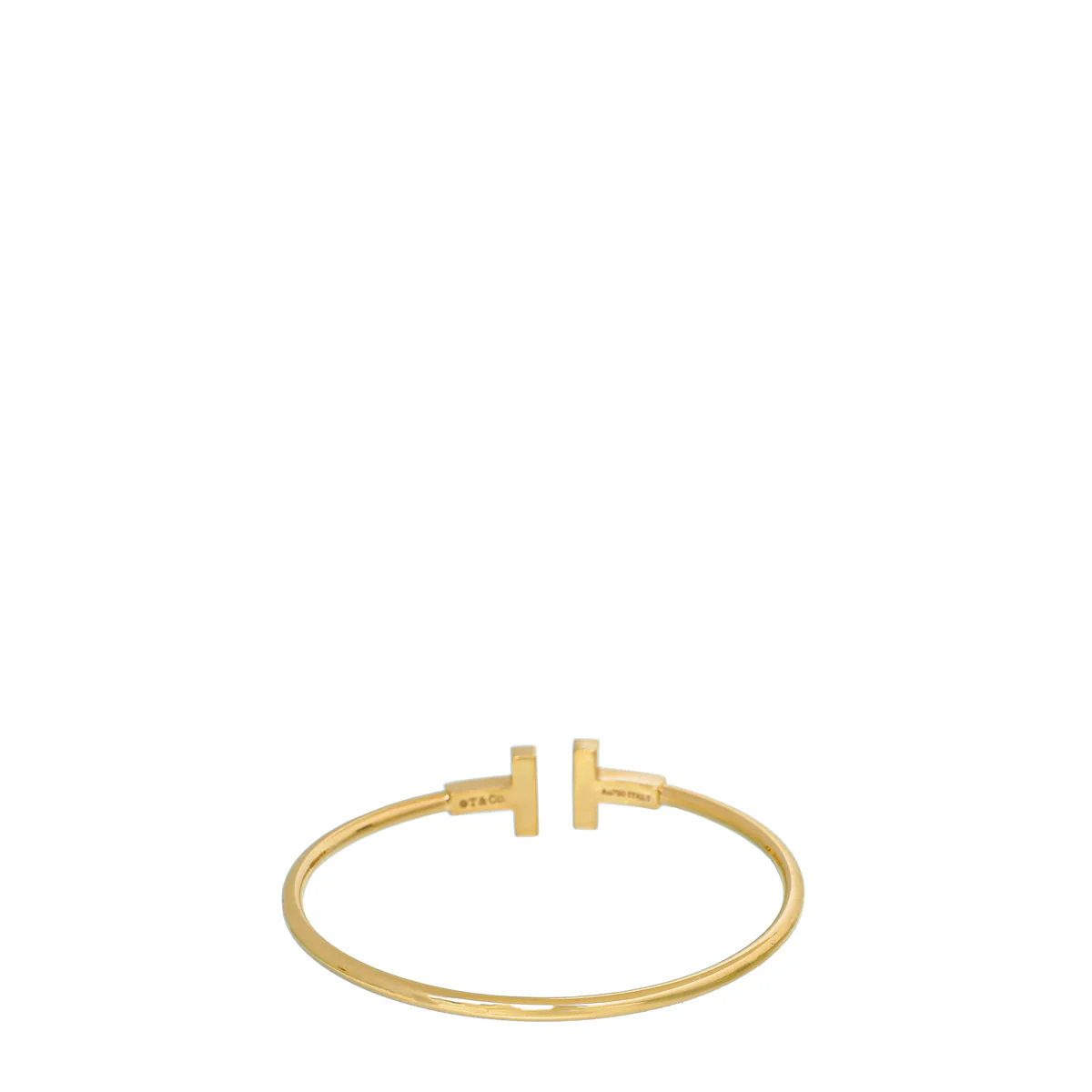 Tiffany & Co 18K Rose Gold Onyx T Narrow Wire Small Bracelet