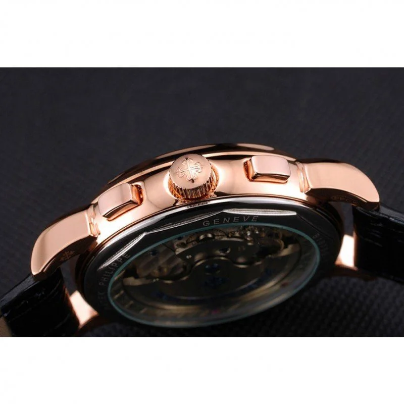 Perpetual Calendar Tourbillon Dial Black 44 mm, Rose Gold Plated