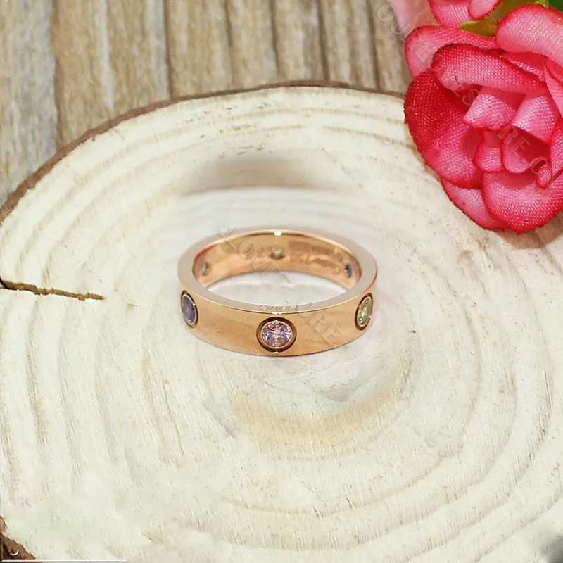 Cartier Love Ring Pink Gold Sapphires Garnets Amethyst B4087800