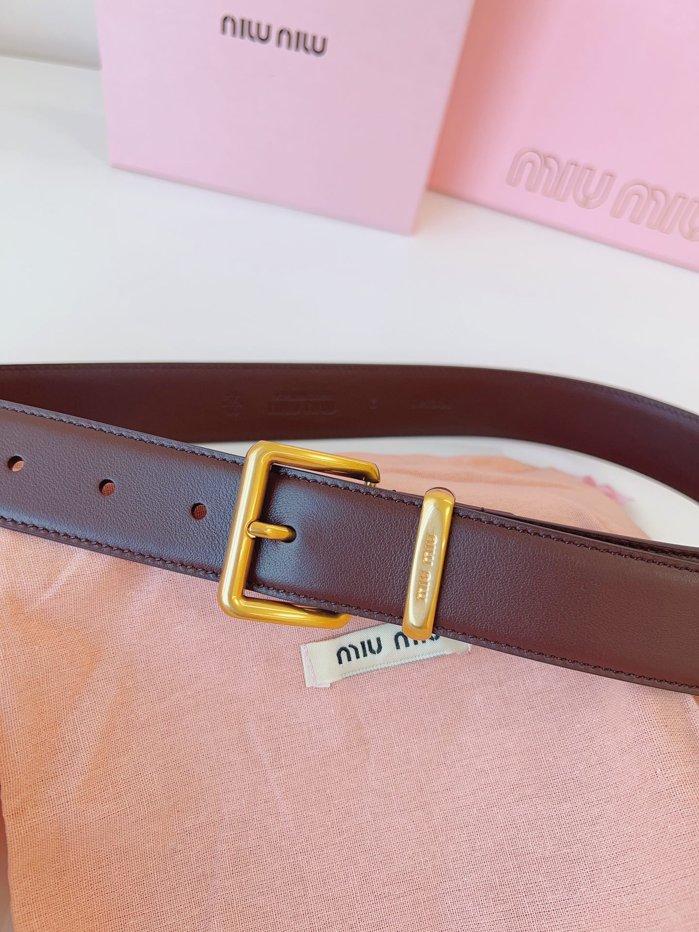 MiuMiu Leather Belts 1:1 Mirror Version
