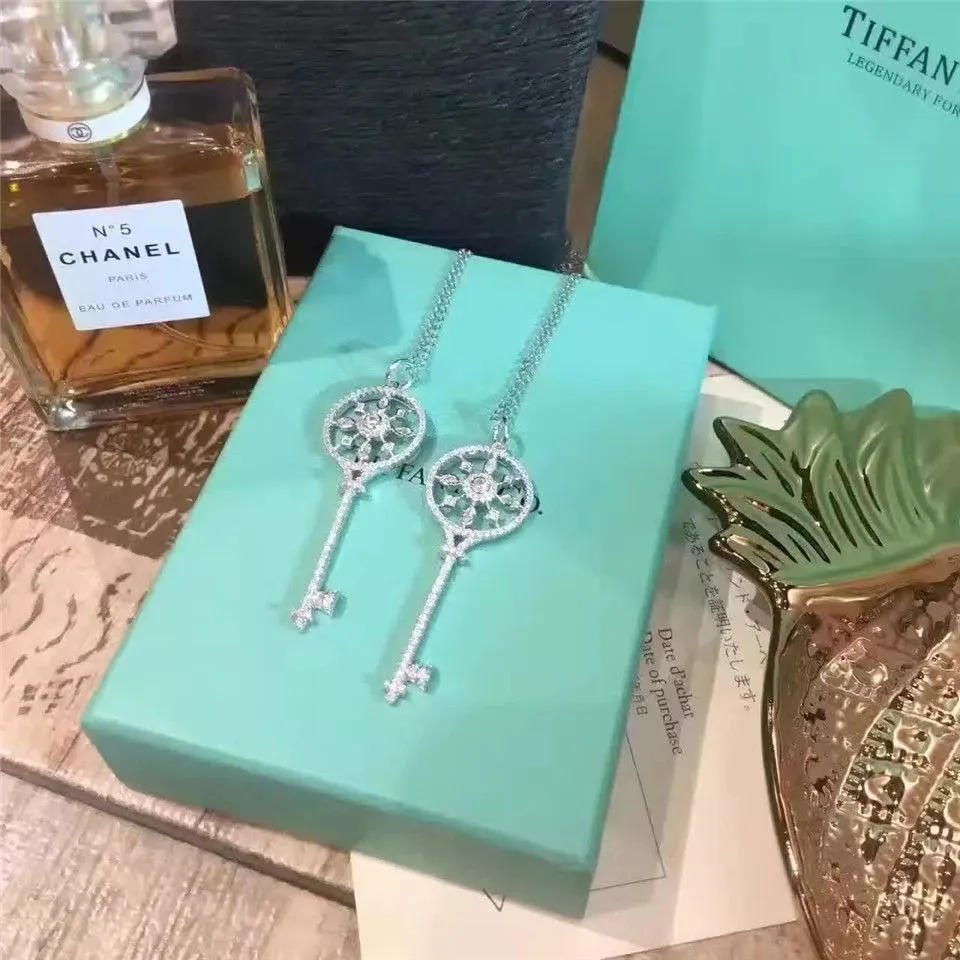 Tiffany Keys Sterling Silver Kaleidoscope Key Pendant Necklace With Diamonds Sale In Malaysia For Women GRP02546