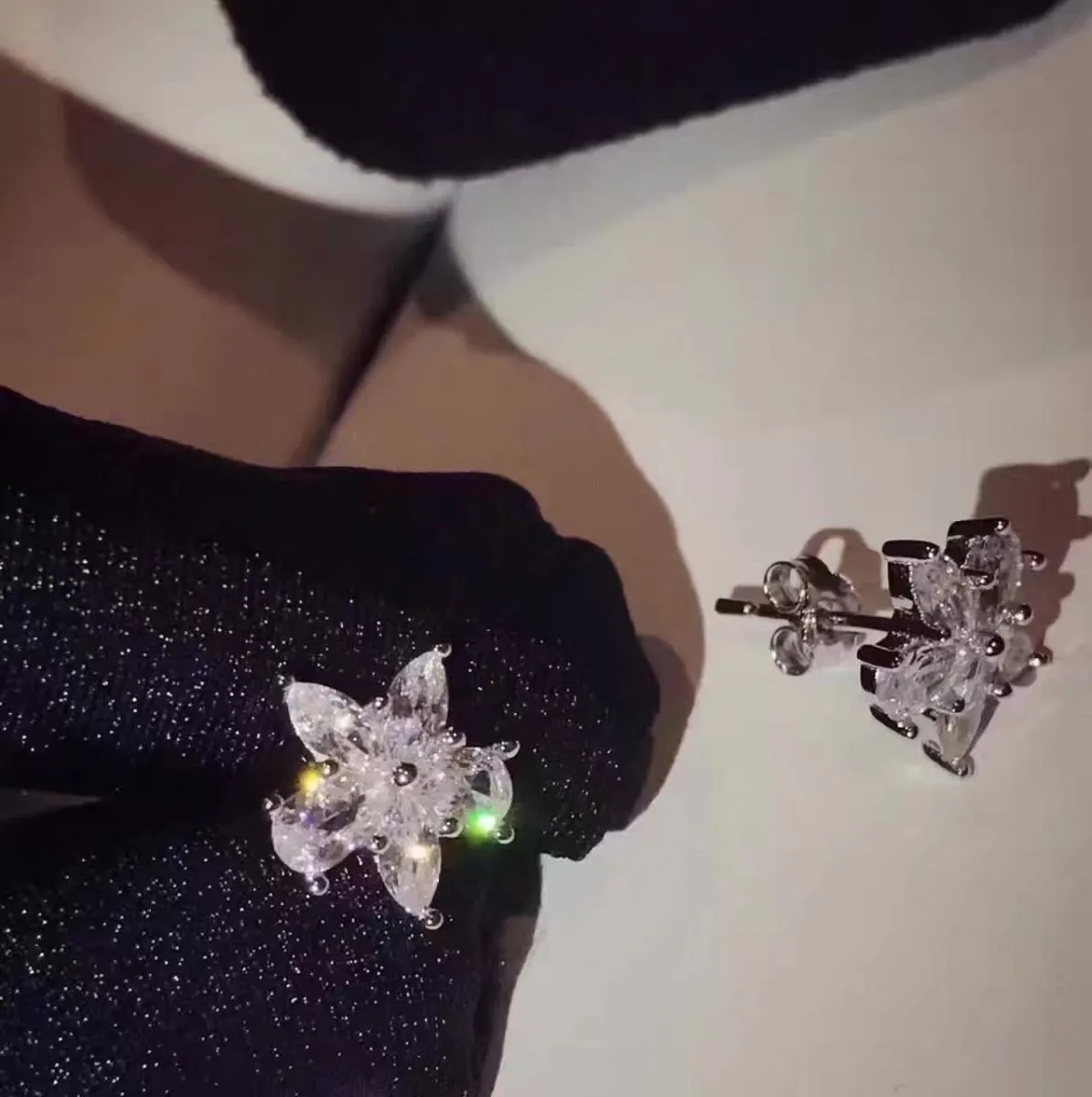 Tiffany Victoria Mixed Cluster Earrings 925 Silver Diamonds For Ladies Online Jewelry 34939934