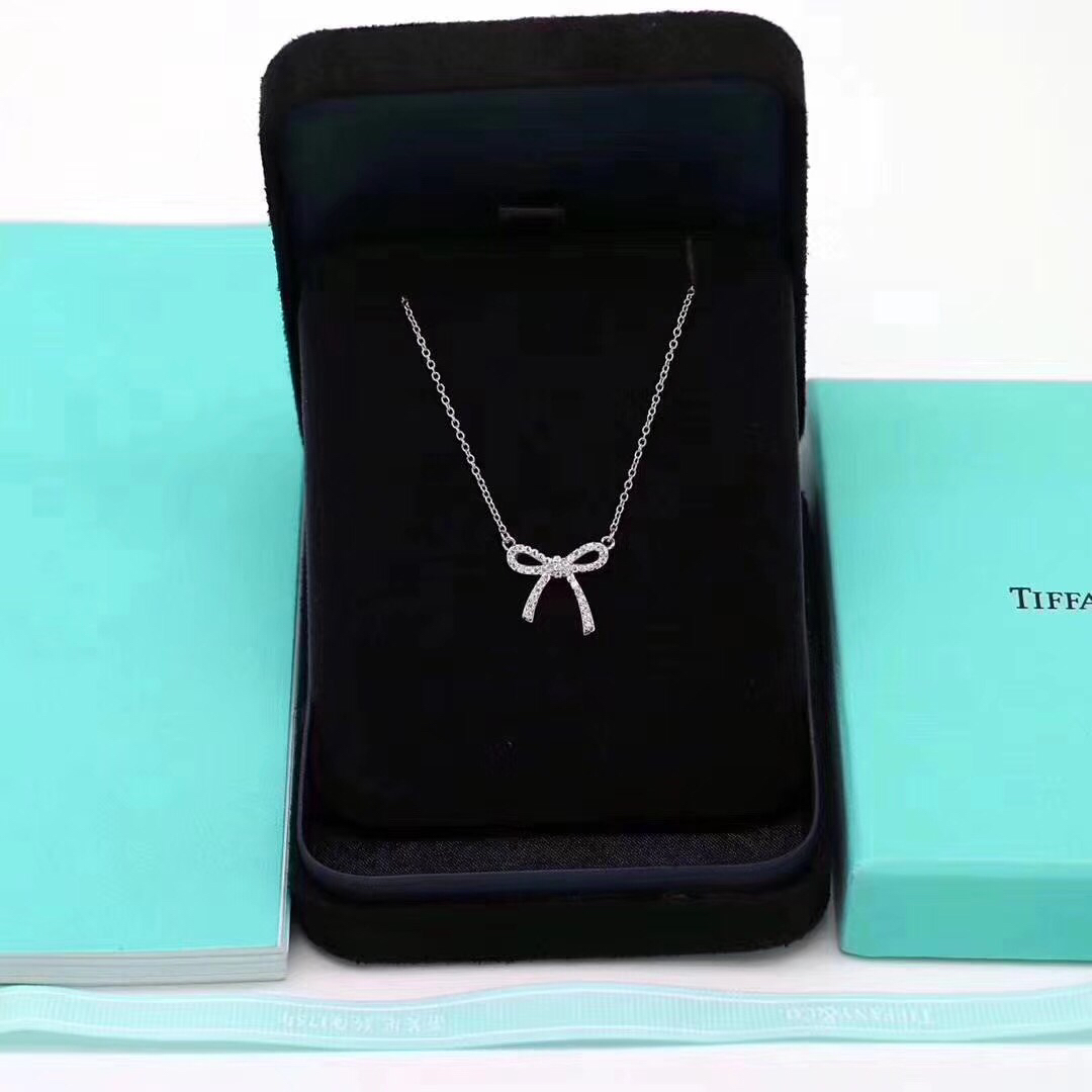Tiffany Bow Necklace with Diamonds