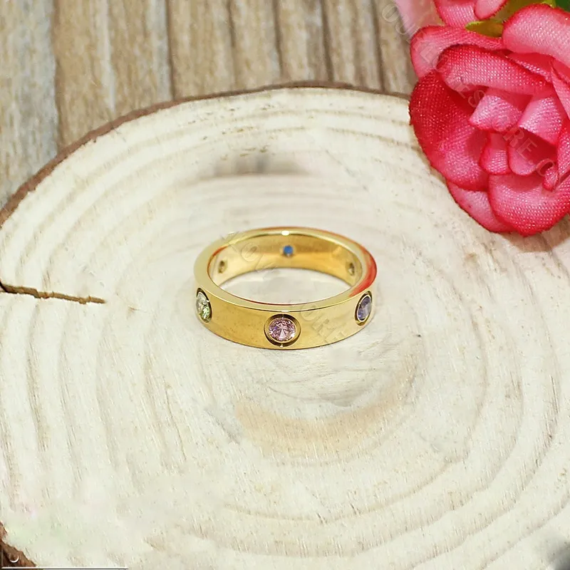 Cartier Love Ringv Yellow Gold Sapphires Garnets Amethyst B4067800