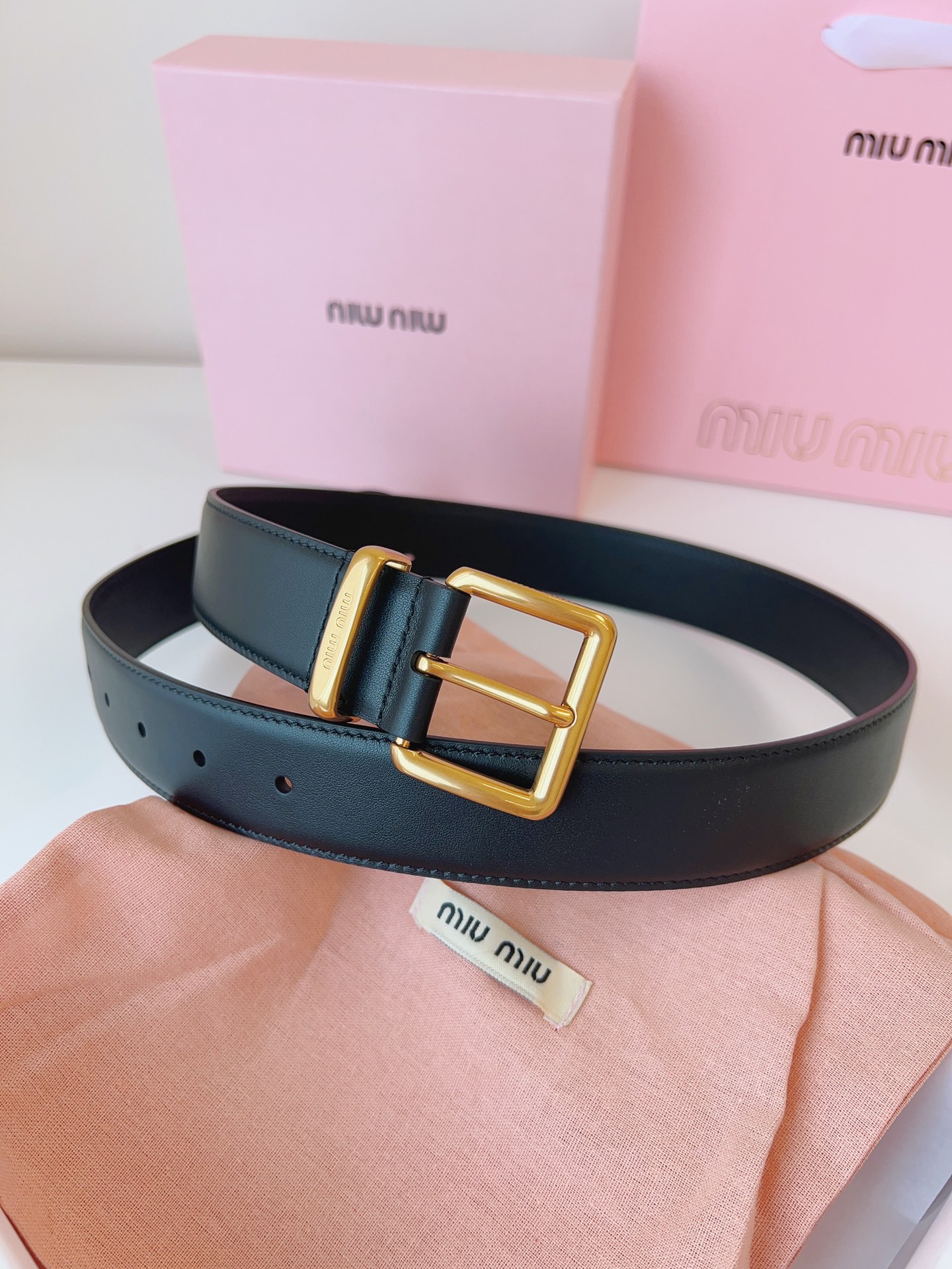 MiuMiu Leather Belts 1:1 Mirror Version