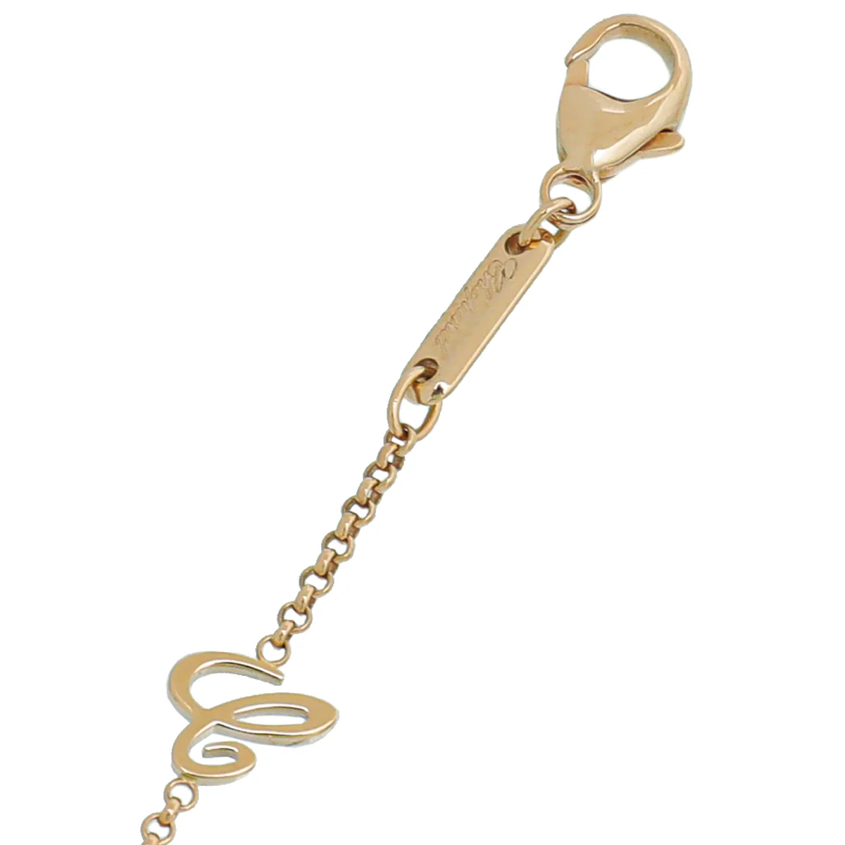 Chopard 18K Rose Gold Malachite Diamond Happy Hearts Necklace