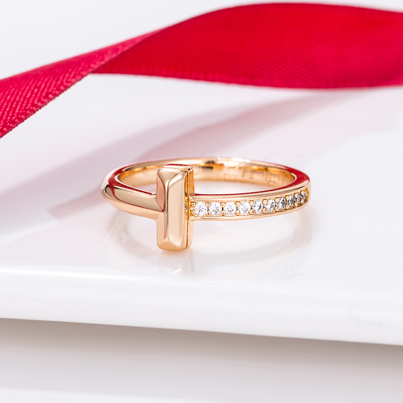 Tiffany&Co T1 Ring, White Gold & Rose Gold
