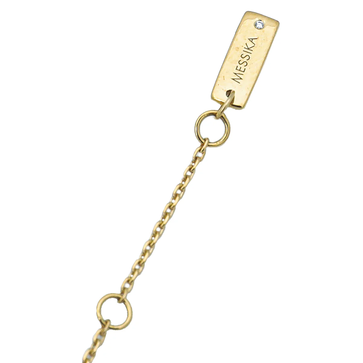 Messika 18K Yellow Gold Eye Pave Diamonds Lucky Necklace