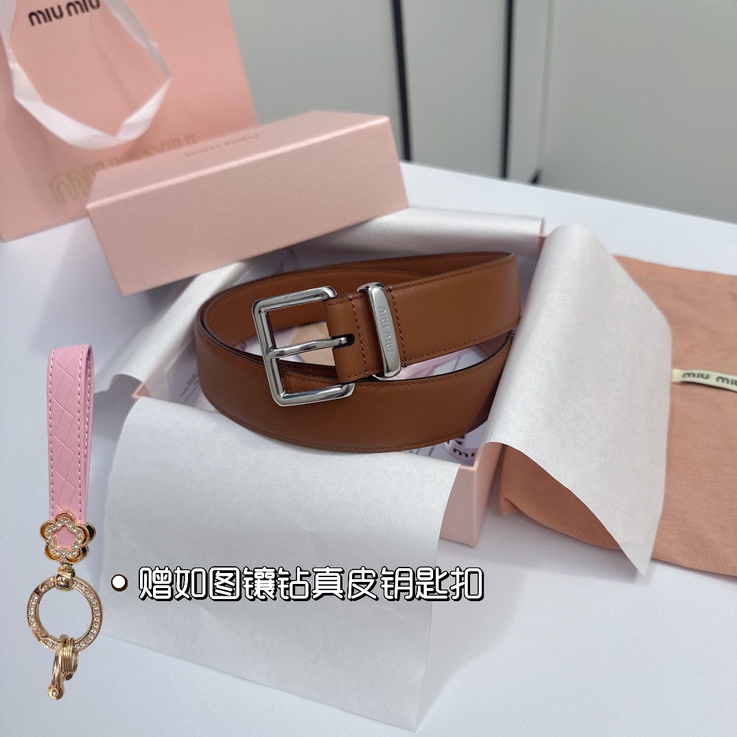 MiuMiu Leather Belts 1:1 Mirror Version