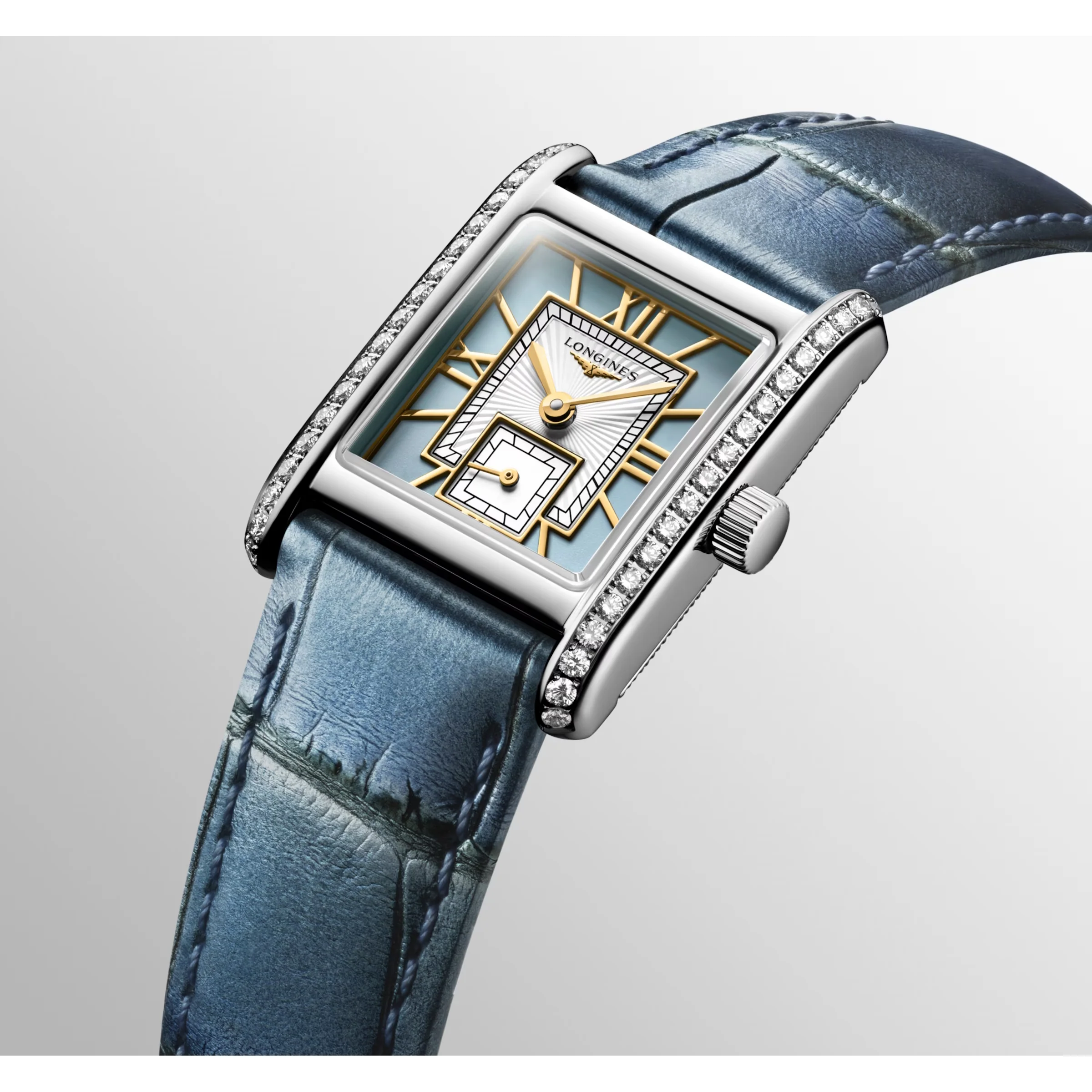 Mini DolceVita Quartz Blue Diamond Watch 21.5x29MM L5.200.0.95.2