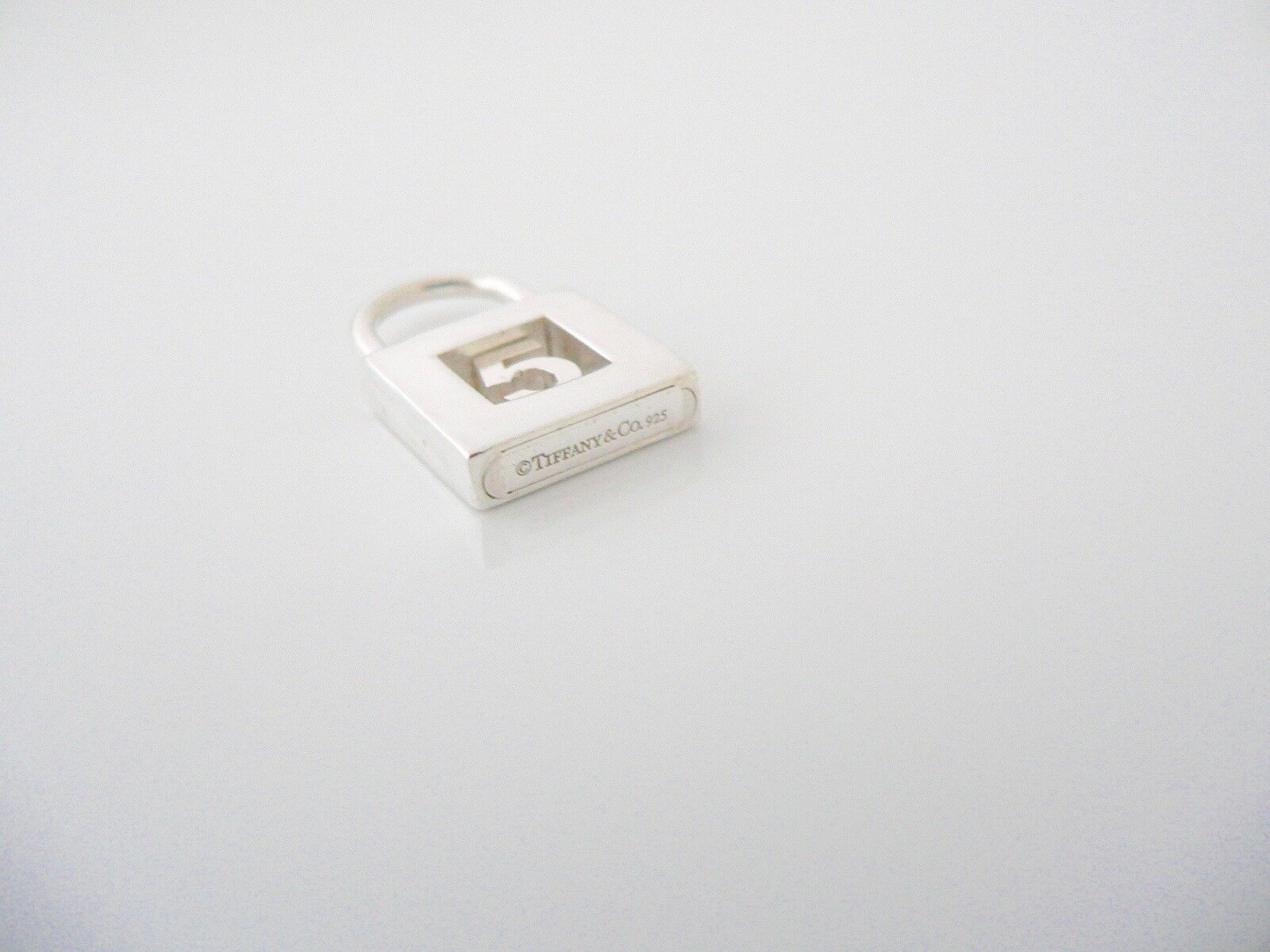 Tiffany & Co Number Charm Five 5 Padlock Pendant 4 Necklace Bracelet Personalize