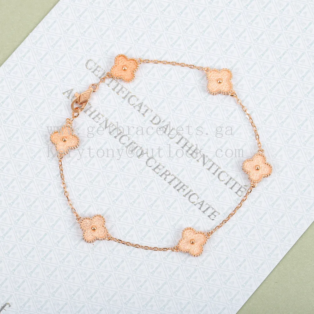 Van Cleef Arpels Sweet Alhambra Bracelet 6 Motifs Rose Gold