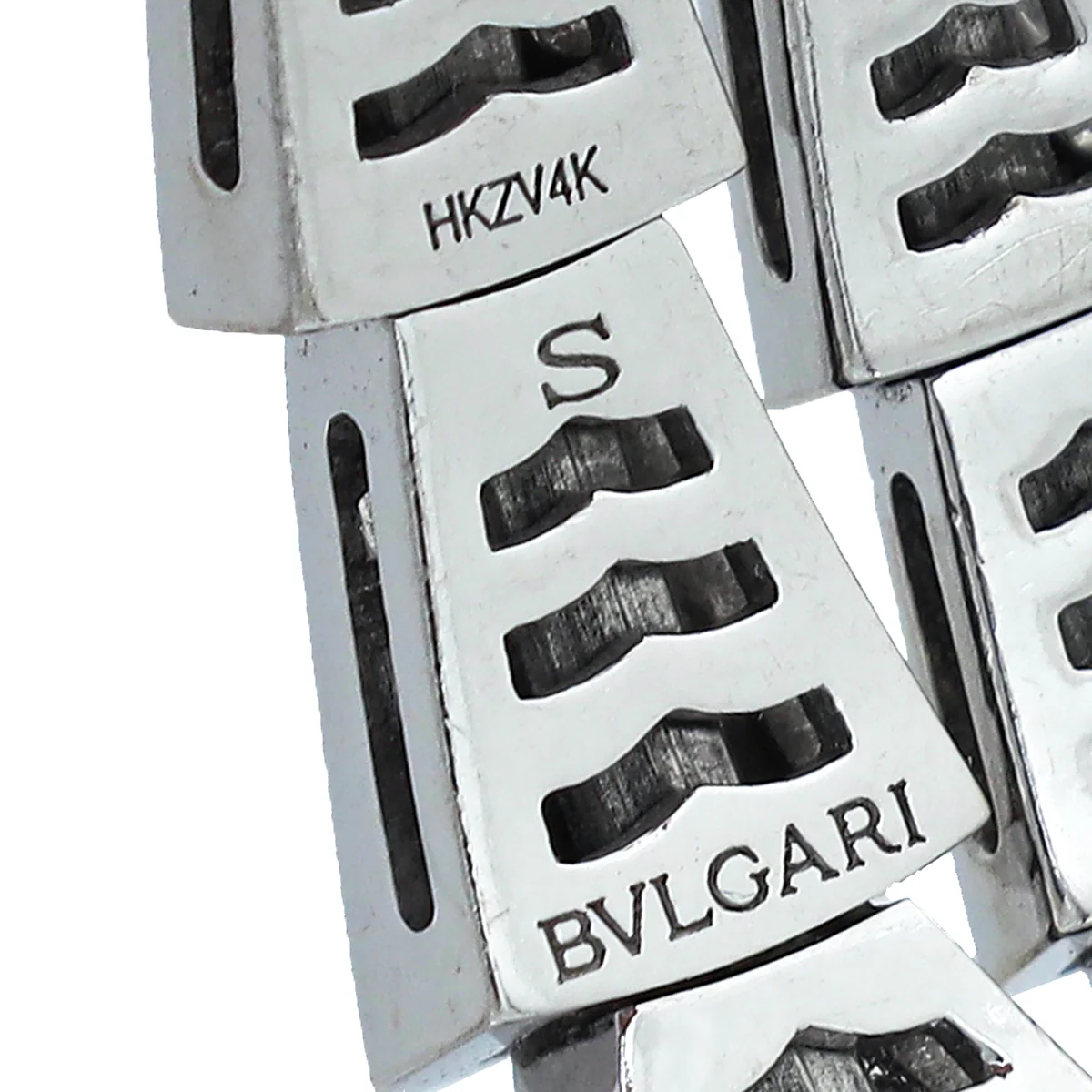 Bvlgari 18K White Gold Diamonds Serpenti Viper One-coil Slim Small Bracelet