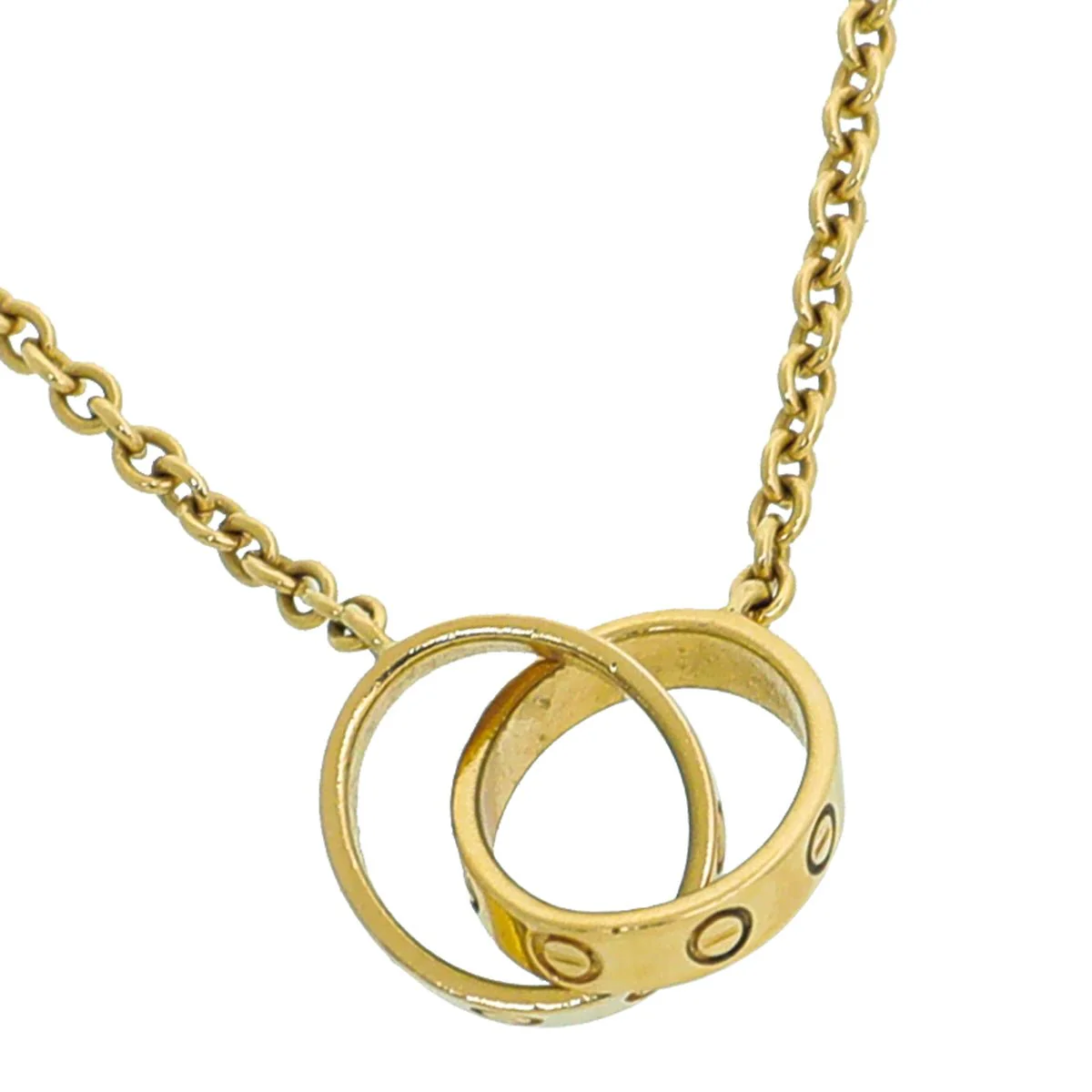 Cartier 18K Yellow Gold Love 2 Hoop Necklace