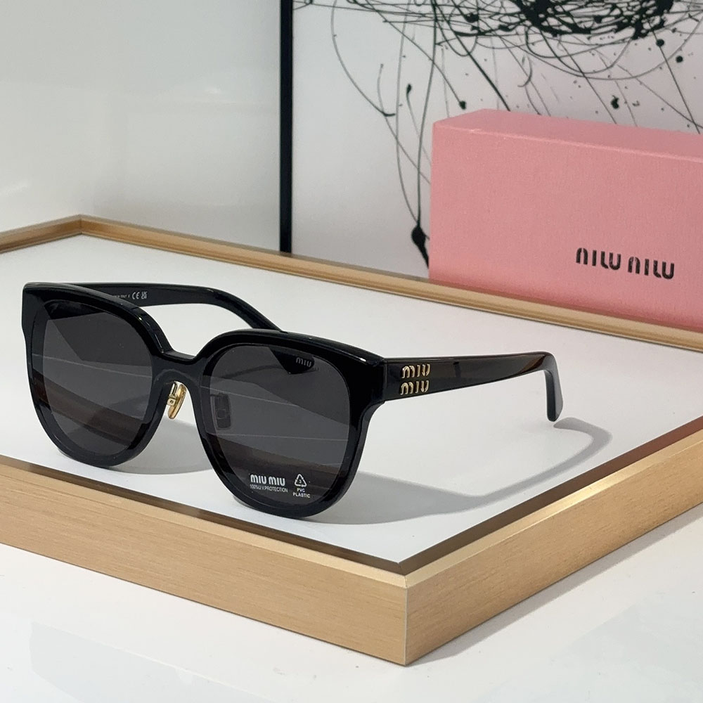 Miumiu  Mirror leg logo irregular shaped Sunglasses Top quality （Replica）