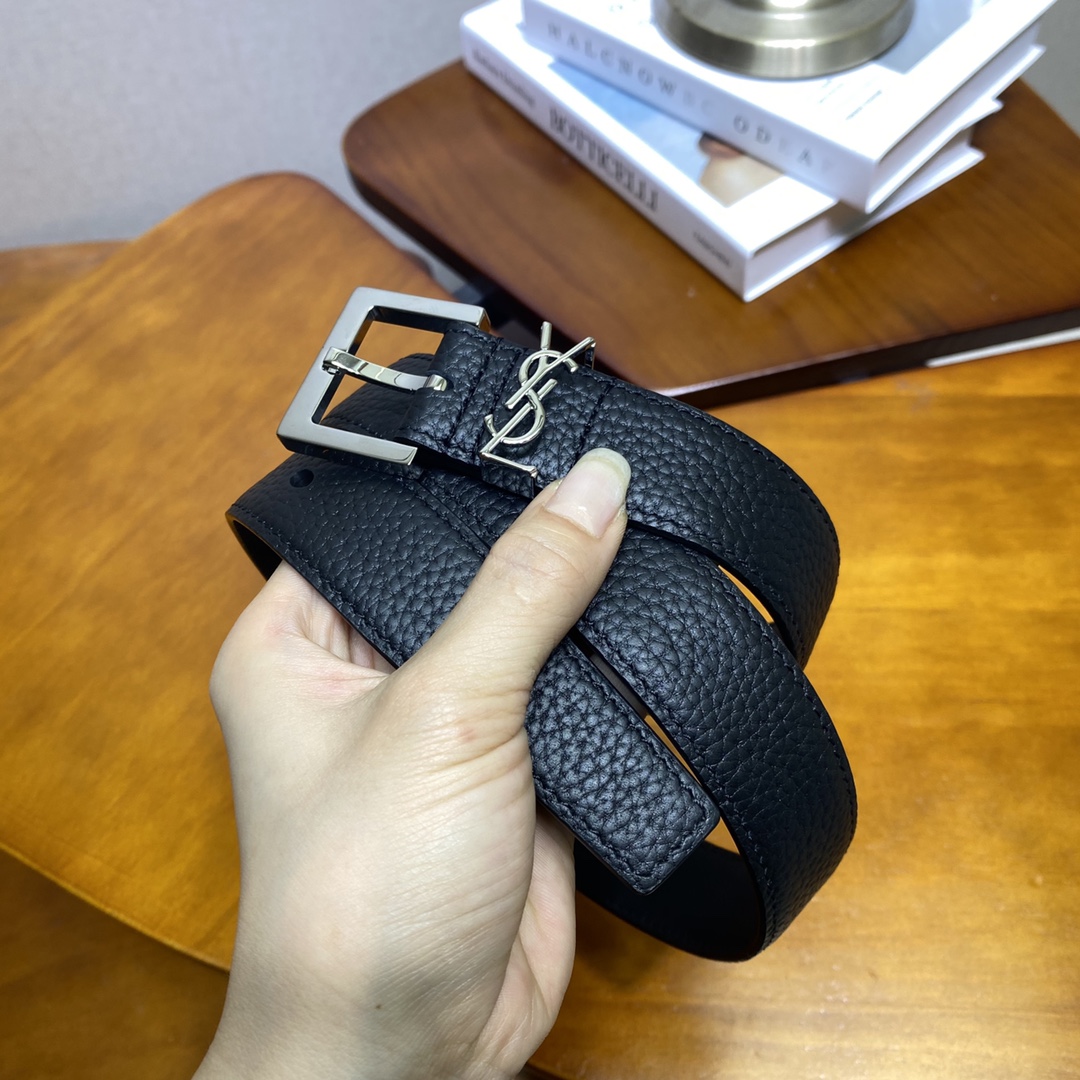 YSL Saint Laurent Leather Belts 1:1 Mirror Version