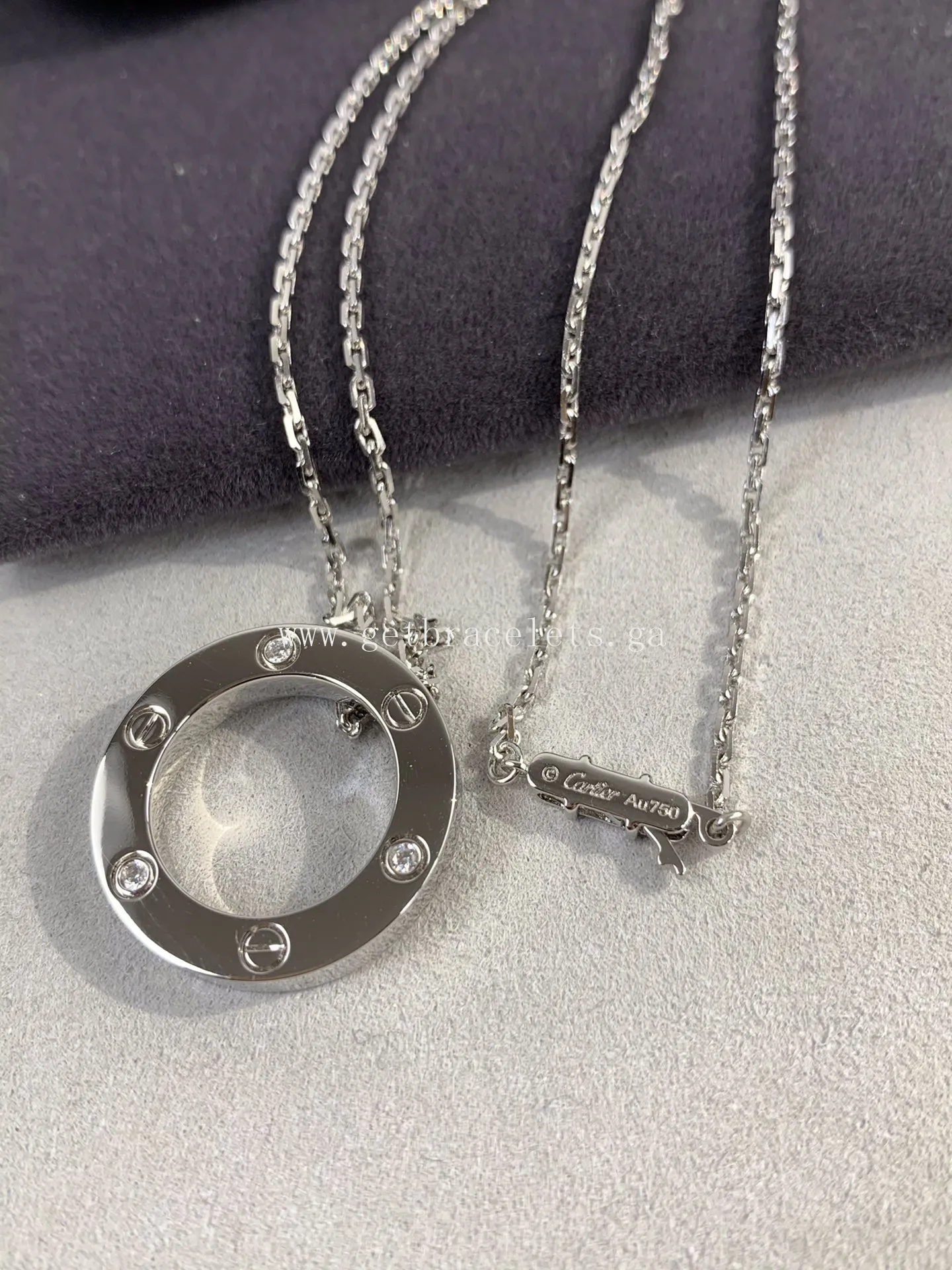 Cartier Love Necklace White Gold With 3 Diamonds