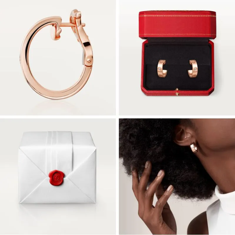 Cartier Love Clip Earrings With 2 Diamonds Rose Gold