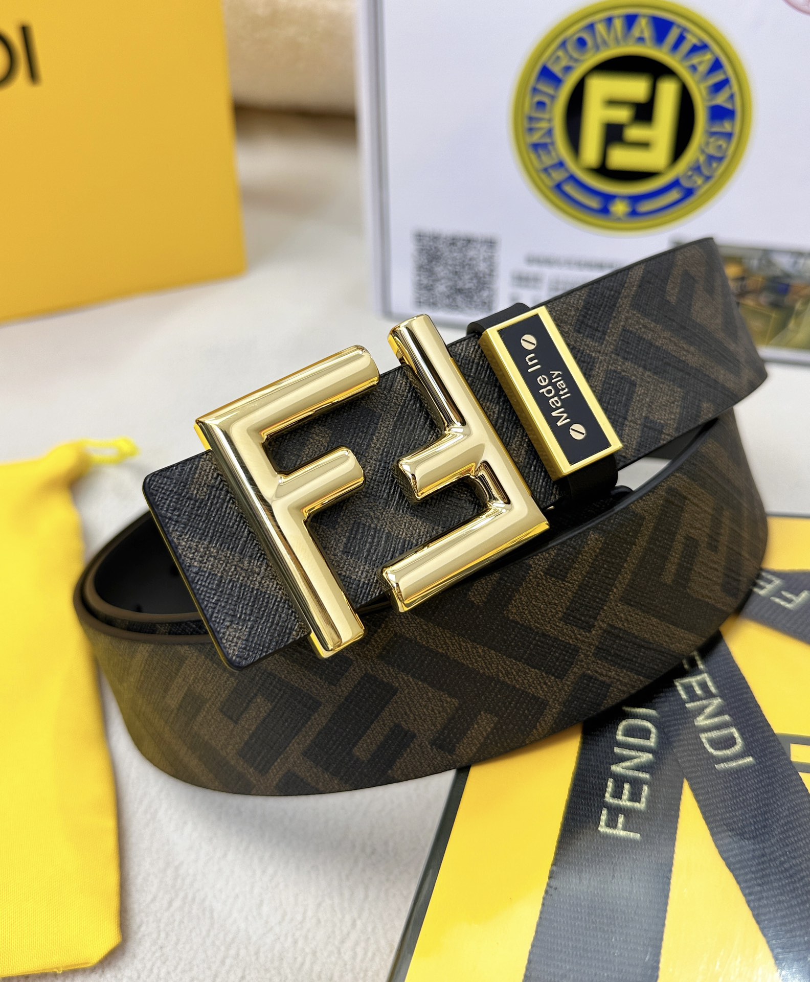 Fendi Leather Belts 1:1 Mirror Version