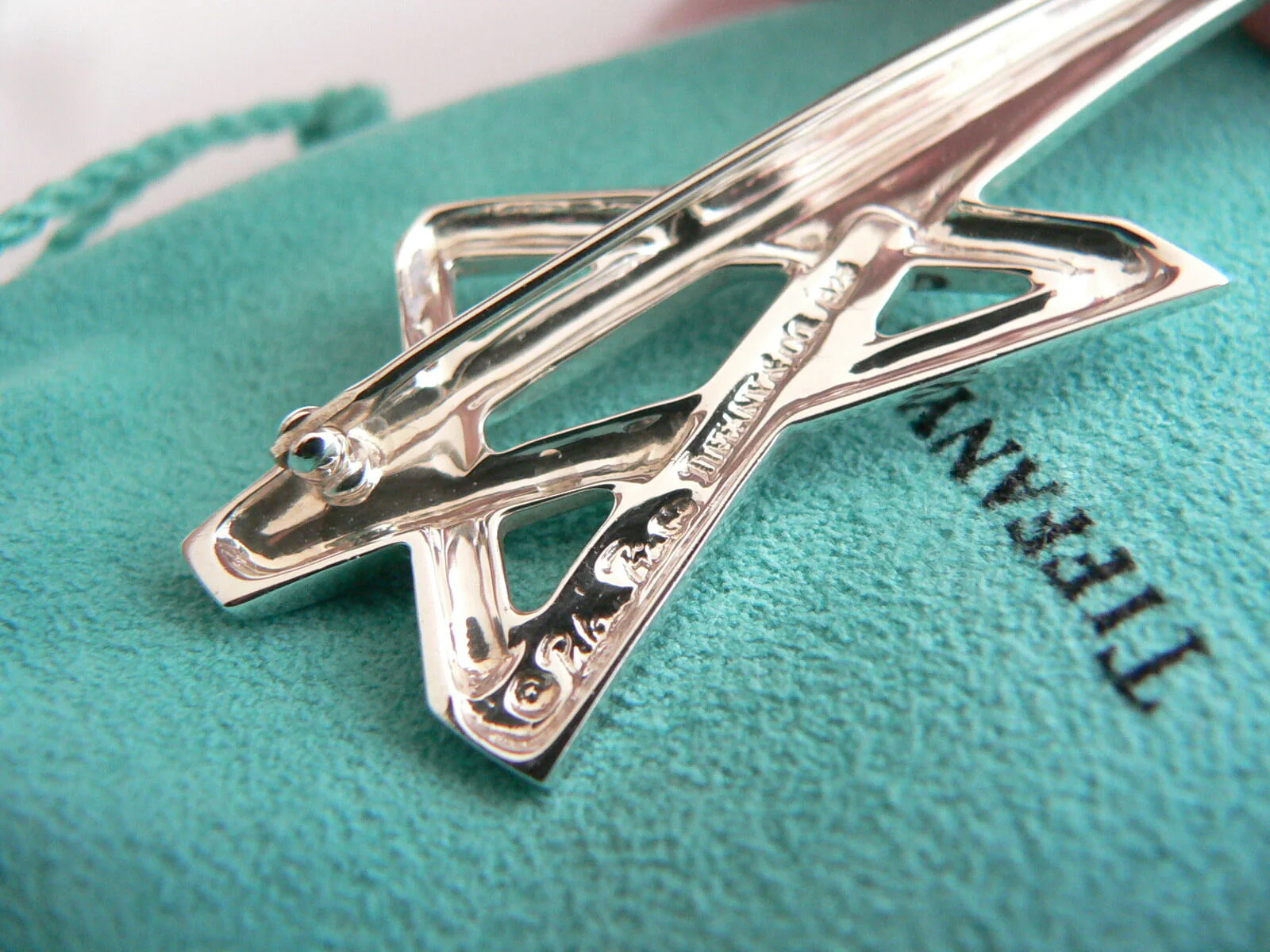 Tiffany & Co Silver Picasso Shooting Star Brooch Pin Rare Gift Pouch