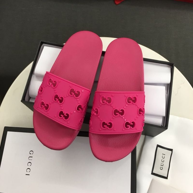 Gucci Womns GG Slide Rubber Sandals 573922 (Replica)