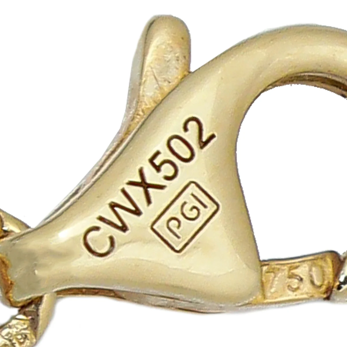 Cartier 18K Yellow Gold 2 Diamond Love Chain Bracelet