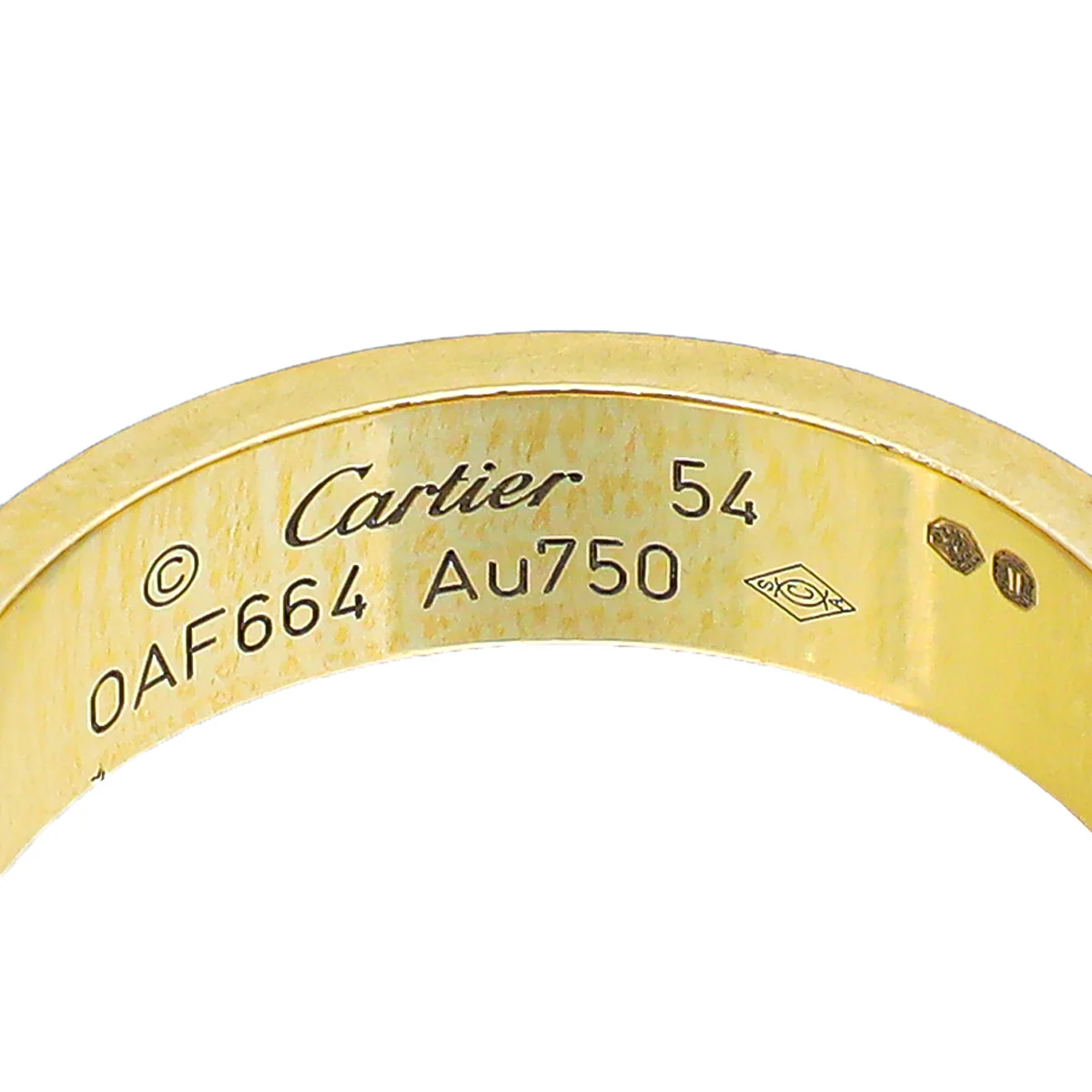 Cartier 18K Yellow Gold Love Paved Diamond Wedding Ring 54