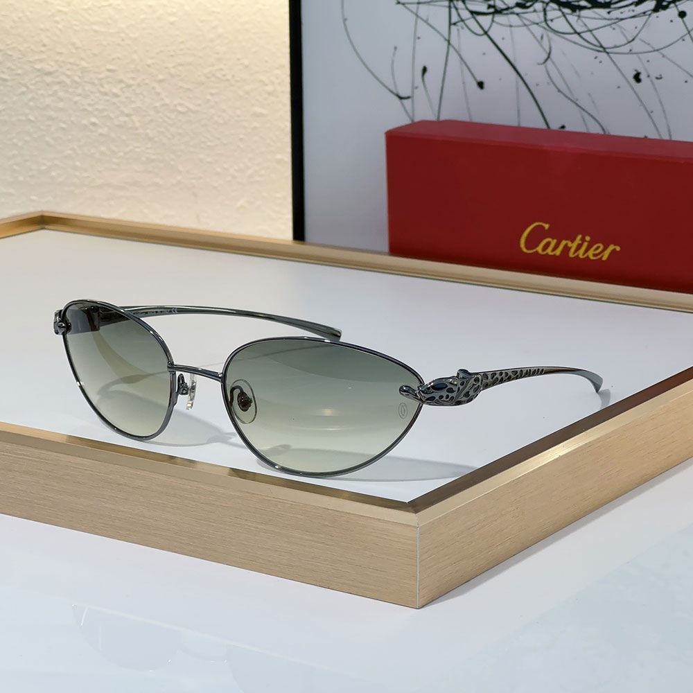 Cartier  Metal Cutout Frame  Sunglasses Top quality （Replica）