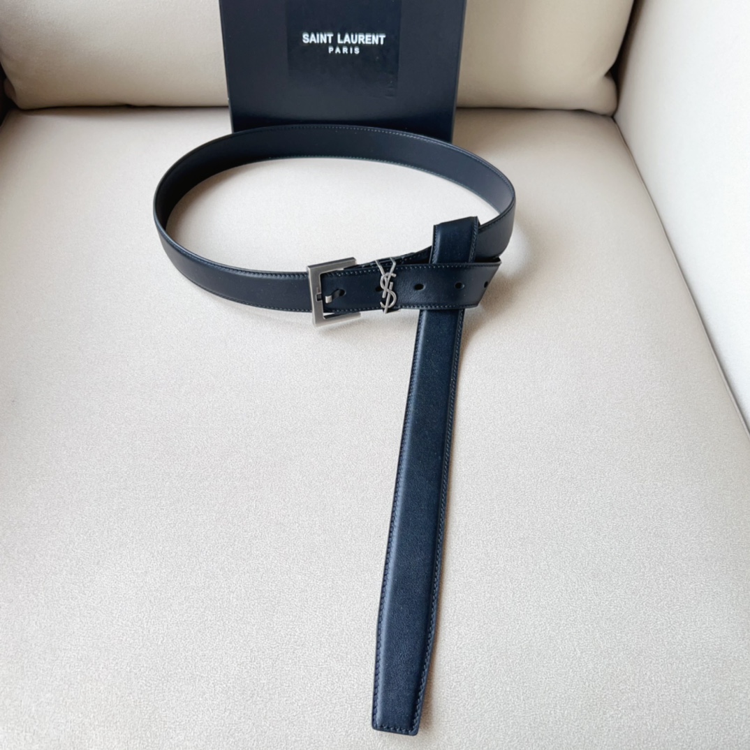 YSL Saint Laurent Leather Belts 1:1 Mirror Version