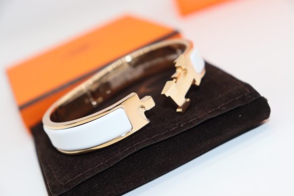 Hermes Bracelet Dupe, Clic H Bracelet, White Enamel