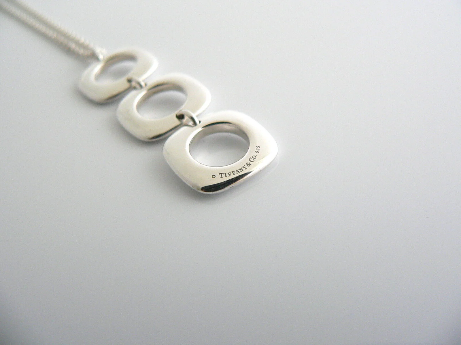 Tiffany & Co Square Cushion Necklace Pendant Dangling Charm Chain Love Gift Art