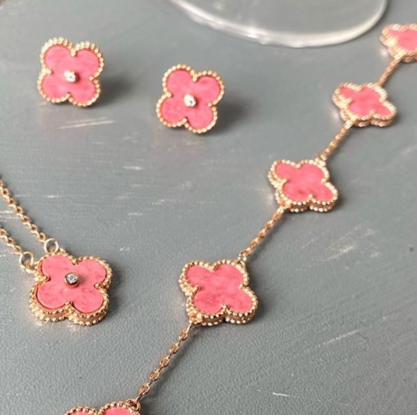 Van Cleef Bracelet Dupe, Pink Clover Bracelet, Rose Gold