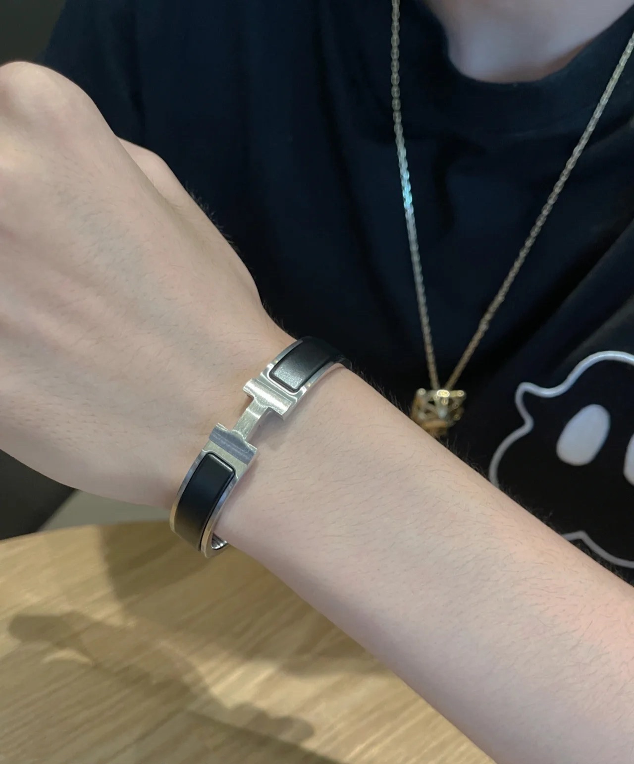 Hermes Matte White Black Warrior Bracelet Replica