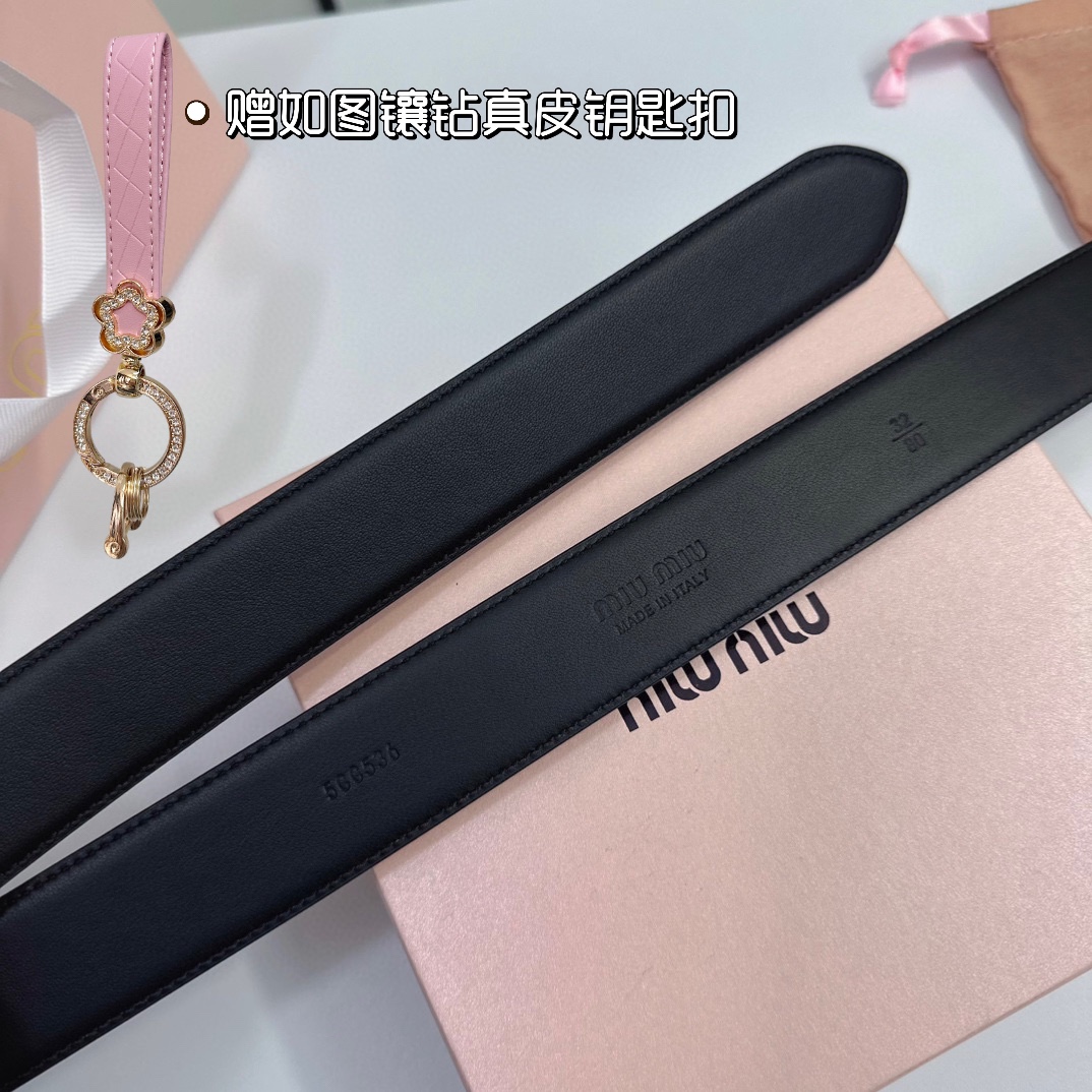 MiuMiu Leather Belts 1:1 Mirror Version
