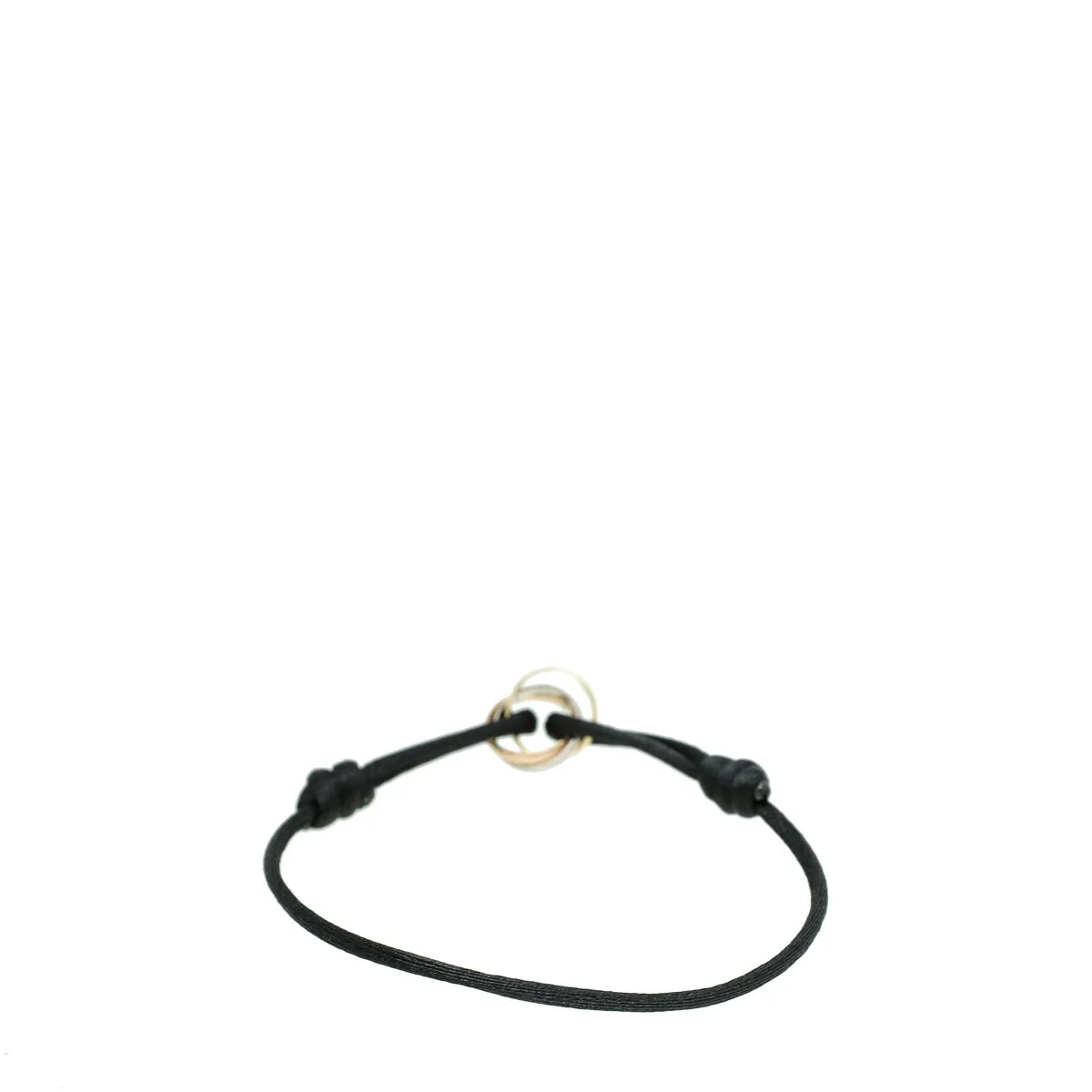 Cartier 18K Trinity Gold Black Cord Bracelet